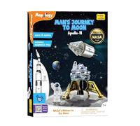 Journey to Moon Mission Apollo 11 Rocket Satellite Model Making Se 3D Toy for Kids Astronaut Space Kit