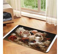 Journey to The Dreamland Pet Feeding Mat-Waterproof & Non-Slip Dog and Cat Food Mat-No Stains Quick Dry Dog Water Dispenser Mat
