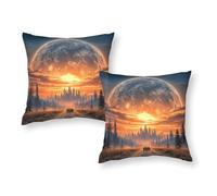 Journey to The Future Planet Pillow Case Covers Mite Protections Throw Pillows for Sofa Car Gaming Room 12"x12"