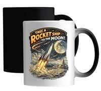Journey to the Moon Adventure Ceramic Magic Mug White