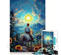 Journey to The Sun Puzzles for Adults 1000 Piece Cognitive Train Perfect Connection Pattern Build Art Display (50x75cm)