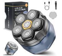 Journeyside Bald Head Shaver for Men, Bald Head Razor 6D Blade Double Track Flexible, Professional Men's Bald Hair Clipper IPX7 Cordless Bald Electric Shaver Beard, Dry and Wet Use