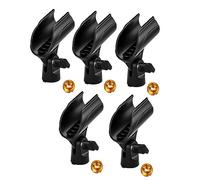 JOUSE 5 Piece Adjustable Mic Clip Holder For Mic Stand, With 5/8In Male To 3/8In Female Screw Adapter