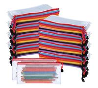 JOUTYFOR 100 Pack Pencil Pouch Bulk Mesh Zipper Pencil Cases 9.5'' x 4.5'' Small Clear Holder Storage Case Multipurpose Cosmetics Toiletry Bags for Office, File, Travel, Stationery(100 Pieces)