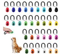 JOUTYFOR 30 Pcs Dog Training Clicker with Wrist Strap, Pet Behavioral Training Clickers for Obedience and Positive Reinforcement, Puppy Trainer Supplies for Dogs Cats Horses Birds (Multicolor)