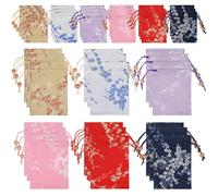 JOUTYFOR 36 Pcs Brocade Pounch, Chinese Drawstring Jewelry Gift Bags Bulk, Reusable Embroidered Return Gift Bags for Women, Wedding, Jewelry, Candy, Coins, 6 Assorted Colors, 2 Sizes Random Pattern