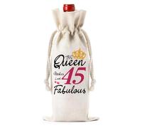 JOUWUI 45th Birthday Gifts for Women,Turning 45 Year Old Gift,Birthday Wine Bag Gift for Best Friend,Wife,Mom,Coworker,Sister,Aunt,Decorative Wine Bag Birthday Gift,Wine Bottle Gift Bag