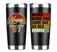 JOUWUI 50th Birthday Gifts for Men, Turning 50 Year Old Gift, 50th Decorations for Dad, Boyfriend, Brother, Husband, Dad, 1975 Birthday Gift Ideas for Him, 1975 Vintage Tumbler 20oz