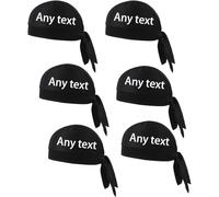 JOUWUI 6pcs Personalized Unisex Chef Hats, Customized Adjustable Cooking Caps for Men and Women, Breathable Skull Caps, Black Kitchen Chef Headwear