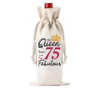 JOUWUI 75th Birthday Gifts for Women,Turning 75 Year Old Gift,Birthday Wine Bag Gift for Best Friend,Wife,Mom,Coworker,Sister,Aunt,Decorative Wine Bag Birthday Gift,Wine Bottle Gift Bag