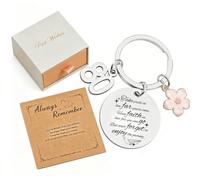 JOUWUI 80th Birthday Keyring With card & box,80th birthday gifts for Women, Birthday Presents for sister, Mom,Nanny, Grandma,Aunt,Wife (80th Birthday)