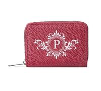JOUWUI Credit Card Holder, RFID Blocking Mini Wallet with Zipper, 12x8x2.5cm, Personalised Initial Card Protector, 10 Card Slots, for Women (Initial P)