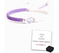 JOVALT To My Daughter Forever Linked Together Handmade Braided Bracelet, Women's Adjustable Infinity Eternity Knot Braided Rope Bracelet, Inspirational Gifts for Women Girls (purple)