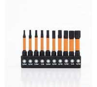 JOVANT 1/4 Inch Drive, 10pcs Impact Hex Driver Bit Set, British H5/64-H5/16, Alloy Steel