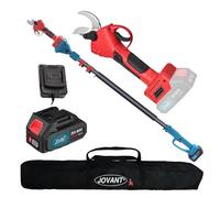 Jovant 2-in-1 Cordless Electric Scissors, Electric Pruning Shears with Pole, 20V Pole Pruners 4.0Ah Battery Powered Pole Branch Cutter, 1.2" Electric Pruning Shears, 15ft Reach Pole Gardening Shears