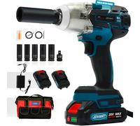 jovant Cordless Impact Wrench Kit, 20V MAX Electric Impact Gun, 737Ft-lbs(1000N.m) Brushless Impact Wrenches, Power Impact Wrenches with 5-Mode Speed,Torque Wrench 1/2 Drive for Car/Truck RV/Mower