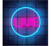 Jovarel Neon Light for neon Lamp Live for Sign Blue Circle LED Light Dimmable for Powered 23.5cmx23.5cm