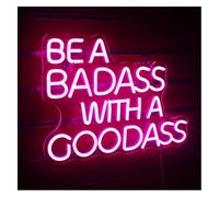 Jovarel Neon Light Neon Signs Be A Badass Wth A Goodass Sign LED Light Bar House Shop Studio Lighting Party Club