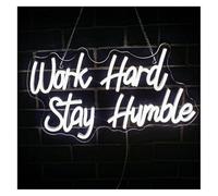 Jovarel Neon Light Work Hard Stay Humble for neon Signs Powered Lettera for Lights Suitable for Wall Decor Dimmable(A)