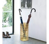 Joveco Umbrella Racks- Gold Metal Round Umbrella Stand Holder with Drip Tray for Home Entryway- Free Standing Holders for Canes Walking Sticks and Hiking Poles (Gold Chevron)