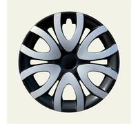 JOVERI 4pcs Set 15 "Inch Hubcaps Wheel Rim Cover Glossy Black With Gray Insert Wheel Trims Set