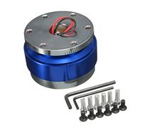 JOVERI Car Auto Quick Release Steering Wheel Snap Off Hub Adapter Boss Kit Aluminum 6 Hole Quick Release Adapter Universal Parts Steering Wheel Hub Adapter(Blue)
