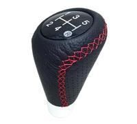 JOVERI for Superb, Universal Leather Titche Manual Car Gear Tick Shift Knob Shifter Black Line/Red Line Gear Shift Knob(Red)
