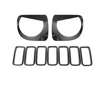 JOVERI Lamp Hoods Car Headlight Lamp Decoration Grille Cover Accessories, for Jeep, Renegade 2019+ Car Headlight Cover(Carbon fiber grain)