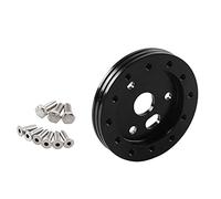 JOVERI Universal 0.5in 1in Steering Wheel To Grant 3 Hole Hub Spacer Pad 6 Hole Adapter Car Accessories Steering Wheel Hub Adapter(0.5in-Black)