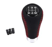JOVERI Universal Car Gear Shift Knob Car 5/6, for Superb, Black Pu Leather M8 M10 M12 with 3 Hoses Manual Transmission Shift Knob Gear Shift Knob(Red Line for Superb)