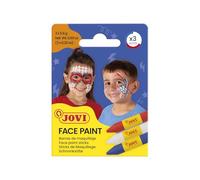 Jovi - 3 x Adventure Face Makeup Sticks Red White Blue Carnival Halloween Hypoallergenic (175AD)