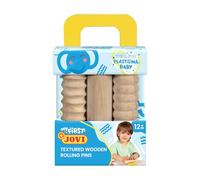 Jovi Baby Playdough - 3 Wooden Rollers, Different Designs, Modelling Tools for Children from 12 Months (379/3RP)