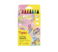 Jovi Glitter Glitter Pen Fiber Marker, 8 Pieces Assorted, 1 mm