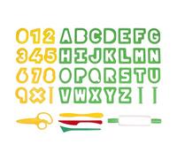 Jovi - Modelling Accessories, Alphabet Cutting Tools + Numbers, 1 Roller and 1 Scissors Kit of Plasticine, Multi-Coloured (P7AN)
