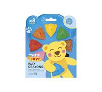 Jovi - MY FIRST CRAYON Pencil Case of 8 Bear Shape Waxes, Assorted Colors, Super Strong, Stain Free (948)