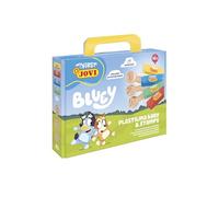Jovi - My First Modeling Kit with Bluey, Includes 4 x 38 g Sticks and 3 Wooden Stamps with Numbers 1, 2 and 3, Gluten Free, NO Drying, for Children Ages 12 Months and Up