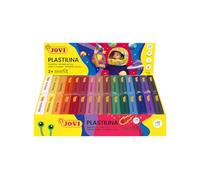 Jovi - Non-Drying Modelling Clay, 30 50g Bars in 15 Colours, Reusable Plasticine for Kids, Vegetable Base, Non-Toxic and Gluten Free