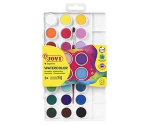 Jovi Watercolour Box, 24 Watercolours with Brush and Mixing Palette, 1 Piece (Pack of 1)