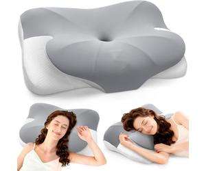 JOVIAL Memory Foam Pillow, Orthopedic Cervical Pillows for Neck and Shoulder Pain, Ergonomic Firm Neck Support Pillow with Armrest for Side, Back and Stomach Sleepers