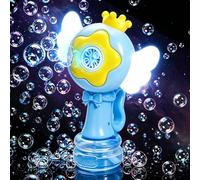 Jovicos Bubble Machine for Kids, Rechargeable Angel Dancing Bubble Maker with Swinging Head & Colorful Lights, 3 Modes Auto Bubble Blower With Wings, Indoor Outdoor Party Toy Gifts for Toddlers (Blue)