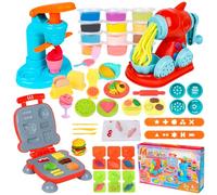 Jovicos Dough Tools and Cutters, Dough Tools Noodle Burger Ice Cream Maker Machine Accessories Set, Kitchen Creations Dough Tools Sets for Kids, Modelling Clay Set, Educational Toy Gift for Kids 3+