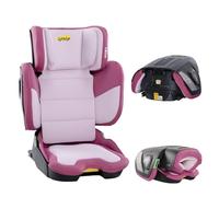 Jovikids i-Size Booster Seat with ISOFIX, Suitable for Kids 100-150cm (Approx. 3 to 12 Years), Adjustbale Height and Width, Portable Toddler Car Seat for Travel, Compact & Folding, ECE R129 (Pink)
