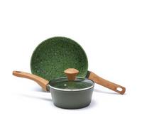 Jovire Small Non-Stick Frying Set，Frying pan & Saucepan & Stock Pot Lid,Ceramic Coated PFOA PTFE Free, Compatible with All Stovetops Including Induction (2, 24)