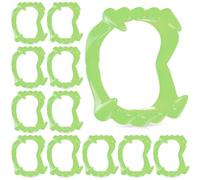JOVITEC 12 Pcs Plastic Vampire Teeth Halloween Vampire Fangs Fake Fangs Werewolf Denture Halloween Cosplay Favors (Green)