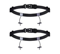 JOVITEC 2 Pieces Race Number Belt with 6 Gel Loops for Running Cycling Triathlon Marathon, Black, Approx. 83 cm/ 32.7 inches