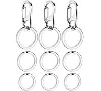 Jovitec 3 Sets Dog Tag Clip Durable Dog ID Tag with Rings for Dogs and Cats Collars Harnesses