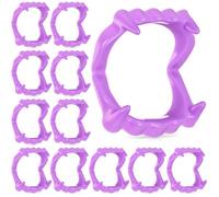 JOVITEC 50 Pcs Plastic Vampire Teeth Halloween Vampire Fangs Fake Fangs Werewolf Denture Halloween Cosplay Favors(Purple)