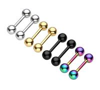 Jovivi 2-8pc 14G Stainless Steel 5mm Ball Tragus Ear Helix Cartilage Stud Earrings 5/16" Bar Length, 5 mm, Metal,Stainless Steel