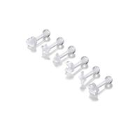 Jovivi 6PCS 16g Clear UV Flexible Acrylic Tragus Helix Cartilage Earring Studs Lobe Rook Daith Earrings Lip Ring Barbell Body Piercing Jewelry