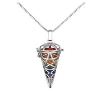 JOVIVI 7 Chakra Gemstone Pendant Necklace Reiki Energy Healing Crystal Pointed Dowsing Divination Pendulum